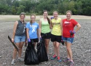 Central students gather trash at Lake Red Rock.