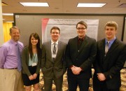 Central has sent many psychology students to present at the Midwestern Psychological Association in recent years. In May 2014, these students were among 24 who attended from Central College. Pictured (left to right): Keith Jones, professor of psychology, Bridget Miller ’15, Mitchell Stearns ’14, Taylor Jansen ’15 and Tyler Lenox ’15. Miller, Stearns and Lenox will also present at the 2015 conference.