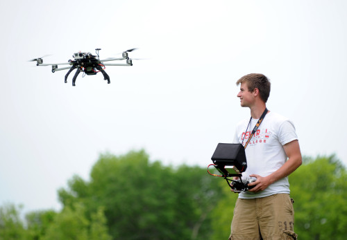 uses drones to capture video and photos for clients throughout Iowa.