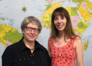 English major Lindsey Greer ’16 writes about her summer experience as research and writing intern for the Iowa United Nations Association (pictured with IUNA office coordinator Susan McGuire).