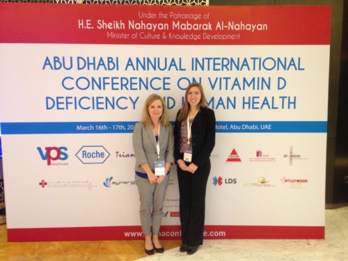 Sara Shuger Fox, assistant professor of exercise science, and senior Andrea Arthofer, explore the United Arab Emirates together during a trip to present research in Abu Dhabi.