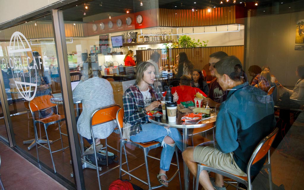 Students in the Global Cafe