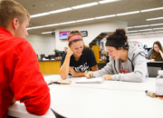 Students studying on the Library