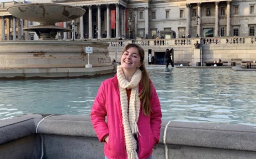 Central student Marin Harrington ’21 in Trafalgar Square.