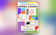 Colorful poster for the Central College Opera Scenes event, which includes event time and date. Feb. 25 and 26 at 7 p.m. in Douwstra Auditorium.