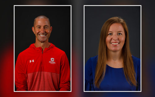 Russ Goodman, professor of mathematics and assistant women’s soccer coach, and Katelin Valster, lecturer of kinesiology and S.A.A.C. advisor