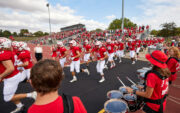 Central College Football team entering field