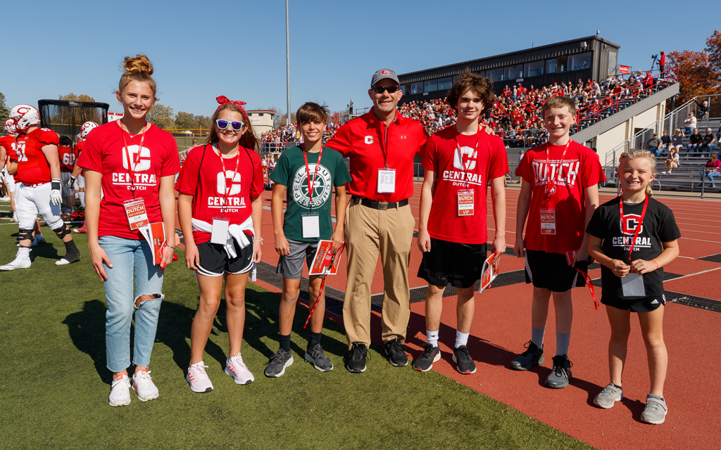 Kid Captains on Central football field