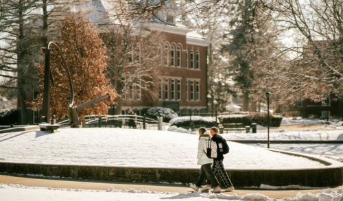 Winter walking on campus