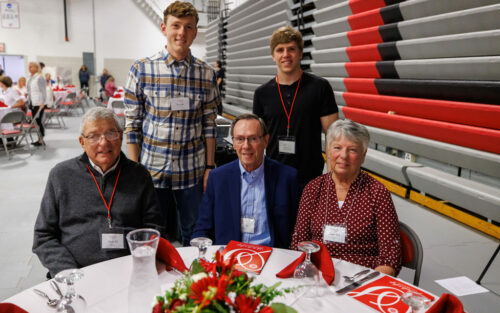 Donors and students at Scholarship Dinner