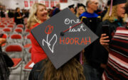 Graduation mortar hat with words "One last Hoorah"
