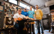 Glassblowing class with Zach Dowster, Brian Roberts, Grace Parrish and Gunner Hutton