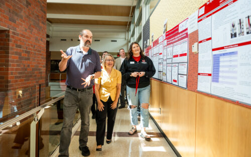 Professor Jim Shriver, Mariannette Miller-Meeks, and Grace Hoffman, '25