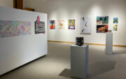 Mills Gallery displaying student works of art.