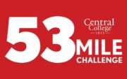 Graphic reads 53 mile challenge and Central logo