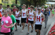 Central students in costumes running Lemming Race.