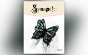 Cover of the Synaptic writing anthology with a butterfly