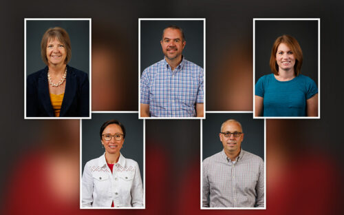 Central College faculty, top from left, Bradfield, Renstrom, Scolaro. Bottom, from left, Vishnevskaya, Wick.