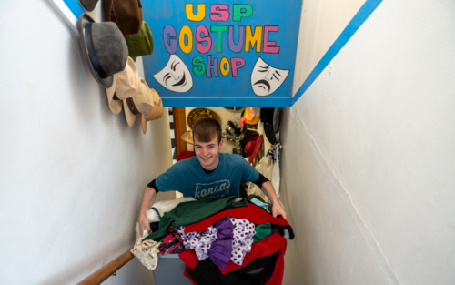 Chris Ver Heul volunteering in the Union Street Players theatre