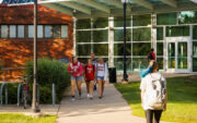 Students walking into Vermeer Science Center