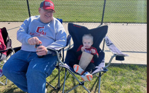 The late Dan Marburger and his grandson, Miles