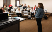 Lori Witt, professor of history, teaching in classroom